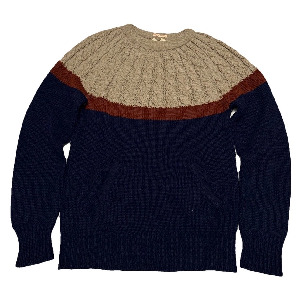 Vintage Chunky Cableknit Fisherman Sweater Womens L Heritage Old Money Academia